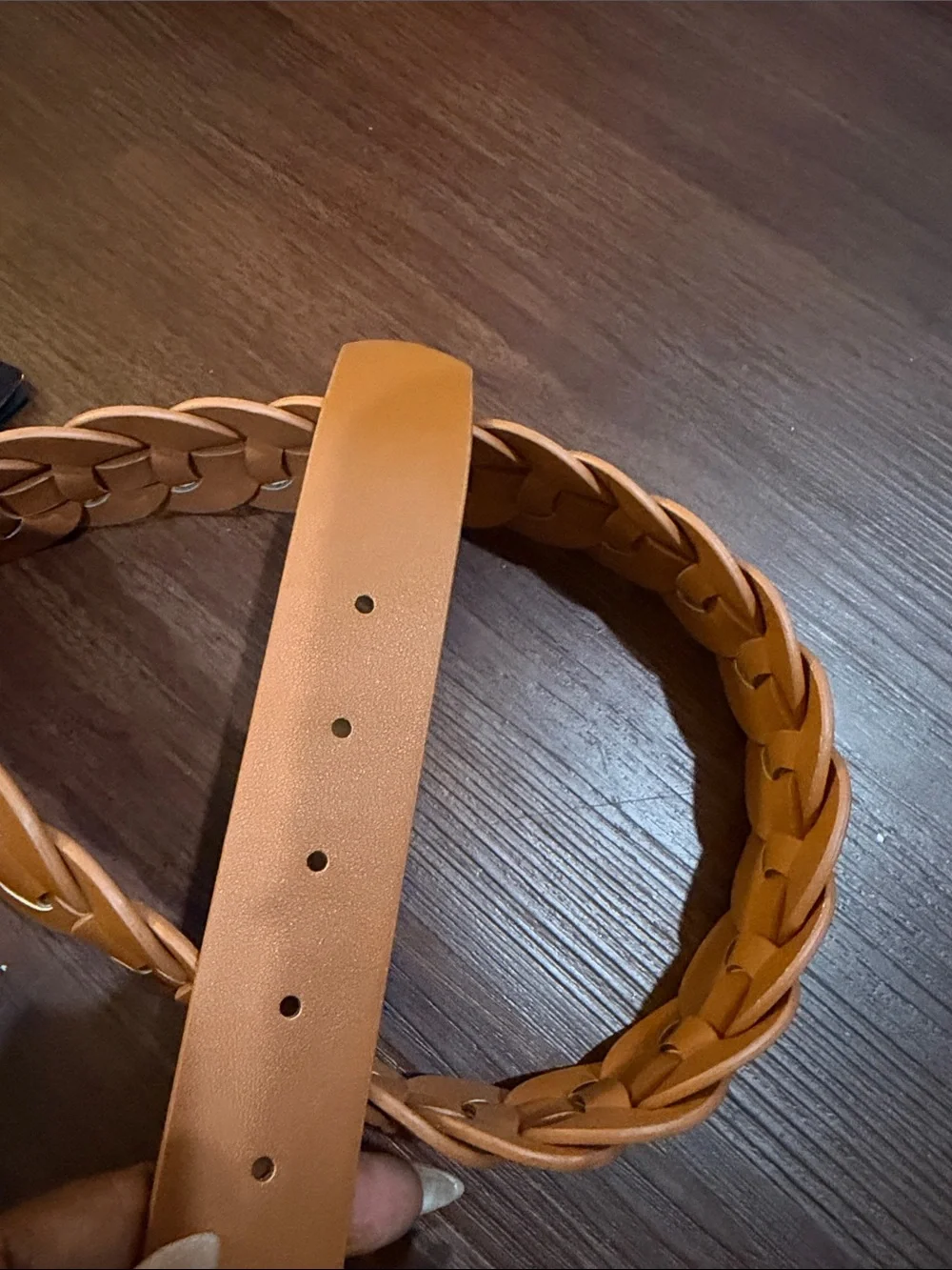 torrid Braided Tan Belt with Gold Buckle